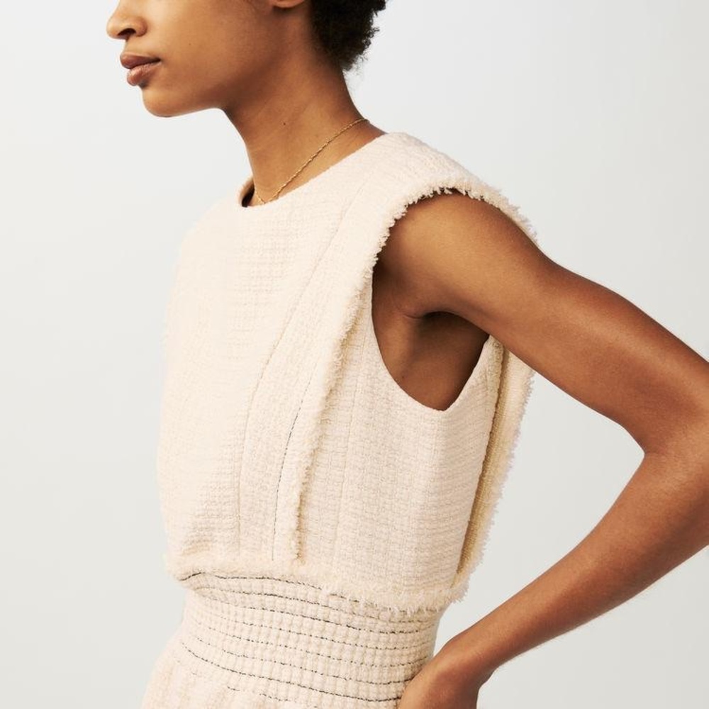 Maje Rosay Ecru Tweed Dress Size 1 | Excellent Condition - Picture 3 of 7